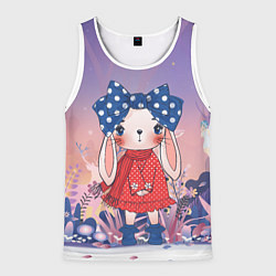 Майка-безрукавка мужская Модная зайка - новый год, цвет: 3D-белый