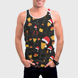 Майка-безрукавка мужская Брызги шампанского, цвет: 3D-белый — фото 2