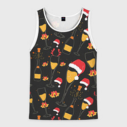 Майка-безрукавка мужская Брызги шампанского, цвет: 3D-белый