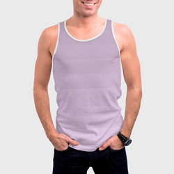 Майка-безрукавка мужская Монохромный полосатый розовато-сиреневый, цвет: 3D-белый — фото 2