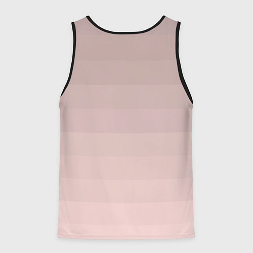 Мужская майка без рукавов Монохромный полосатый розовато-бежевый / 3D-Черный – фото 2