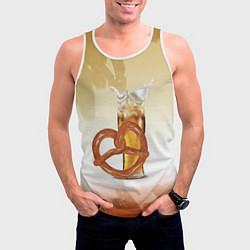 Майка-безрукавка мужская Брецель с пивом, цвет: 3D-белый — фото 2