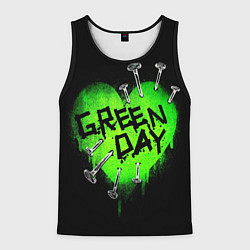 Майка-безрукавка мужская Green day heart nails, цвет: 3D-черный