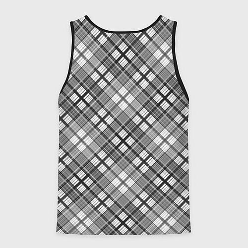 Мужская майка без рукавов Черно белый узор в косую клетку / 3D-Черный – фото 2