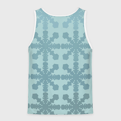 Мужская майка без рукавов Снежинки градиент / 3D-Белый – фото 2