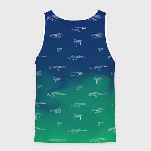 Мужская майка без рукавов Стволы автоматы паттерн / 3D-Белый – фото 2