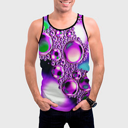 Майка-безрукавка мужская Фиолетовые пузыри, цвет: 3D-черный — фото 2