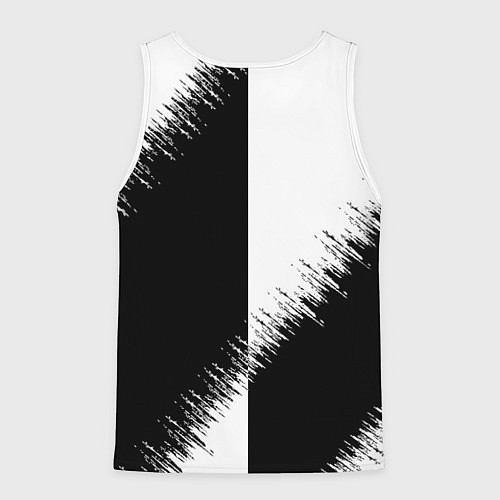 Мужская майка без рукавов Белая и чёрная полоса / 3D-Белый – фото 2