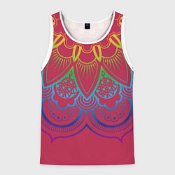 Майка-безрукавка мужская Viva magenta mandala, цвет: 3D-белый