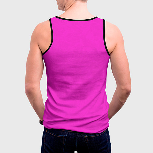 Мужская майка без рукавов Розовый фуксиевый текстурированный / 3D-Черный – фото 4