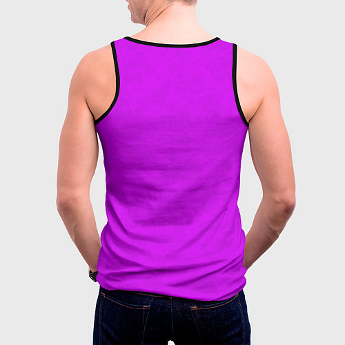 Мужская майка без рукавов Неоновый розово-сиреневый текстурированный / 3D-Черный – фото 4