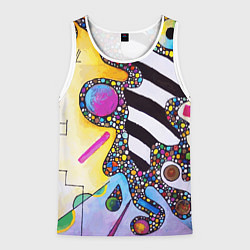 Майка-безрукавка мужская Василий Кандинский Абстрактная композиция, цвет: 3D-белый