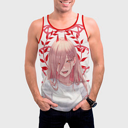 Майка-безрукавка мужская Человек-бензопила - Power, цвет: 3D-красный — фото 2