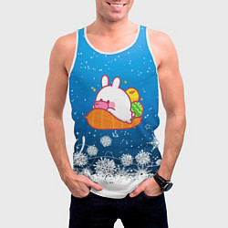 Майка-безрукавка мужская Зайчонок с телефоном, цвет: 3D-белый — фото 2