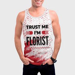 Майка-безрукавка мужская Trust me Im florist white, цвет: 3D-белый — фото 2