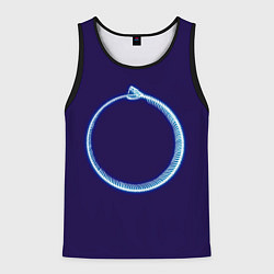 Майка-безрукавка мужская Уроборос скелет змеи, цвет: 3D-черный