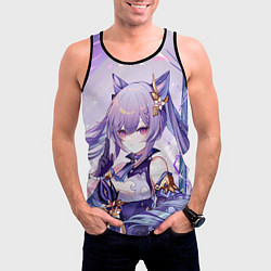 Майка-безрукавка мужская Keqing Genshin Impact, цвет: 3D-черный — фото 2