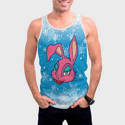 Майка-безрукавка мужская Розовая зайка, цвет: 3D-белый — фото 2