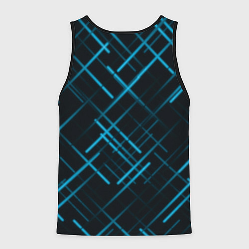 Мужская майка без рукавов Голубые лучи / 3D-Черный – фото 2