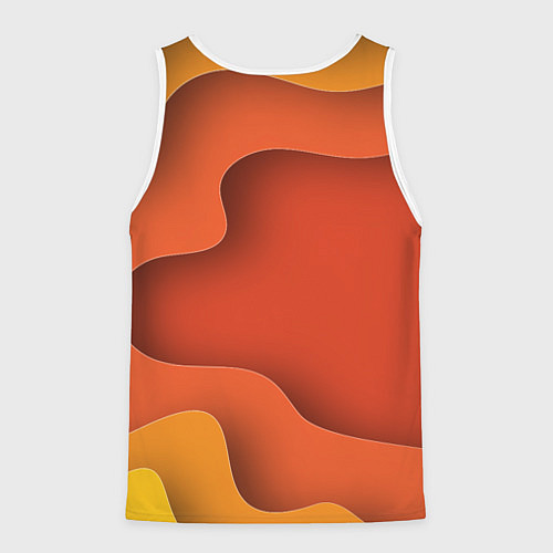 Мужская майка без рукавов Оранжево-жёлтый разлом / 3D-Белый – фото 2