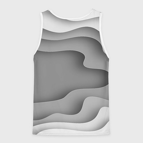 Мужская майка без рукавов Множество оттенков серого в разломе / 3D-Белый – фото 2