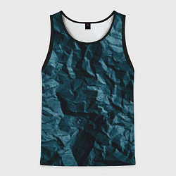 Майка-безрукавка мужская Абстрактные тёмно-синяя каменная текстура, цвет: 3D-черный