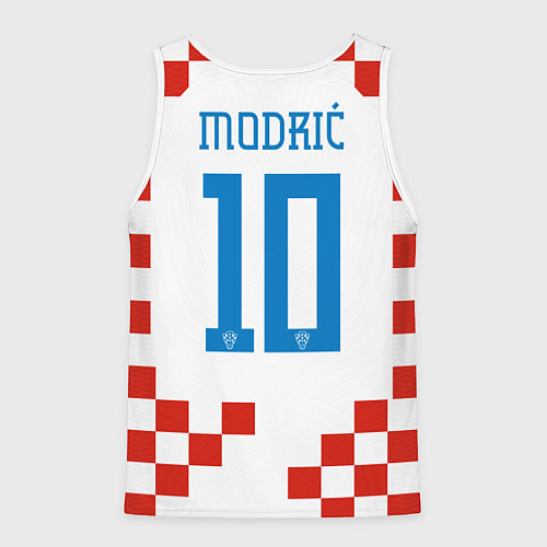 Мужская майка без рукавов Лука Модрич форма сборной Хорватии / 3D-Белый – фото 2