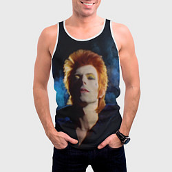 Майка-безрукавка мужская David Bowie - Jean Genie, цвет: 3D-белый — фото 2