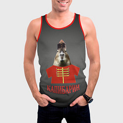 Майка-безрукавка мужская Капибарин в красном кафтане, цвет: 3D-красный — фото 2