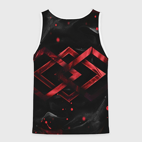 Мужская майка без рукавов Красные ромбы и брызги / 3D-Белый – фото 2