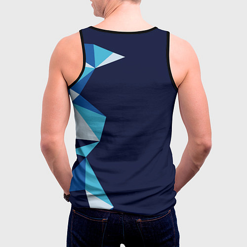 Мужская майка без рукавов Голова синей лисы / 3D-Черный – фото 4