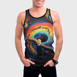 Майка-безрукавка мужская Крик в космосе, цвет: 3D-черный — фото 2