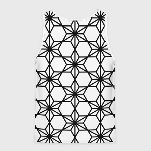 Мужская майка без рукавов Чёрно-белый абстрактный паттерн из звёзд / 3D-Белый – фото 2