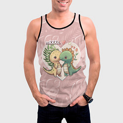 Майка-безрукавка мужская Миссис и Мистр Влюбленные динозавры, цвет: 3D-черный — фото 2