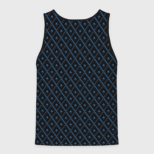 Мужская майка без рукавов Ромбики синие / 3D-Черный – фото 2