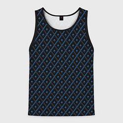 Майка-безрукавка мужская Ромбики синие, цвет: 3D-черный
