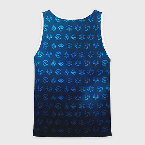 Мужская майка без рукавов Камисато Аято элементали / 3D-Белый – фото 2