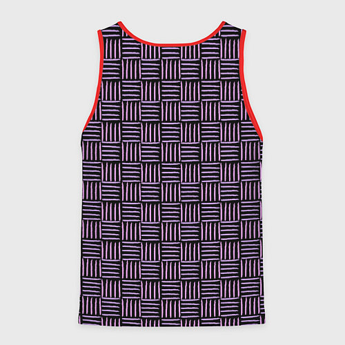 Мужская майка без рукавов Паттерн из розовых линий / 3D-Красный – фото 2