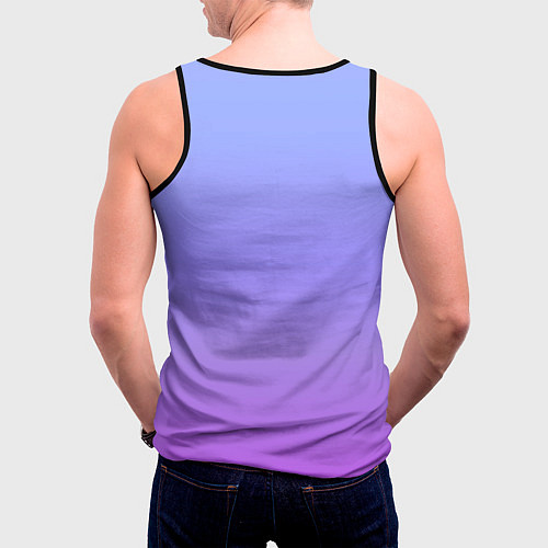 Мужская майка без рукавов Фиолетовый градиент / 3D-Черный – фото 4