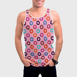 Майка-безрукавка мужская Вкусные пончики, цвет: 3D-белый — фото 2