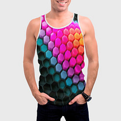 Майка-безрукавка мужская Шейповые грани, цвет: 3D-белый — фото 2