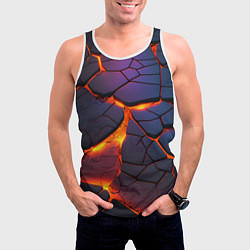 Майка-безрукавка мужская Неоновая лава - течение, цвет: 3D-белый — фото 2