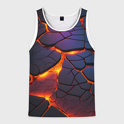 Майка-безрукавка мужская Неоновая лава - течение, цвет: 3D-белый