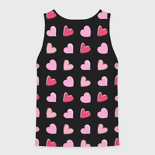 Мужская майка без рукавов Валентинки на черном фоне / 3D-Черный – фото 2