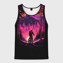 Майка-безрукавка мужская Велопрогулка на закате, цвет: 3D-черный