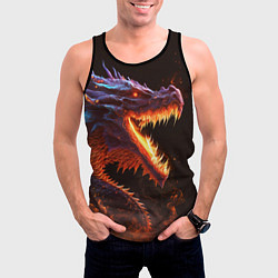 Майка-безрукавка мужская Огненный дракон, цвет: 3D-черный — фото 2