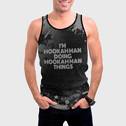 Майка-безрукавка мужская Im hookah man doing hookah man things: на темном, цвет: 3D-черный — фото 2