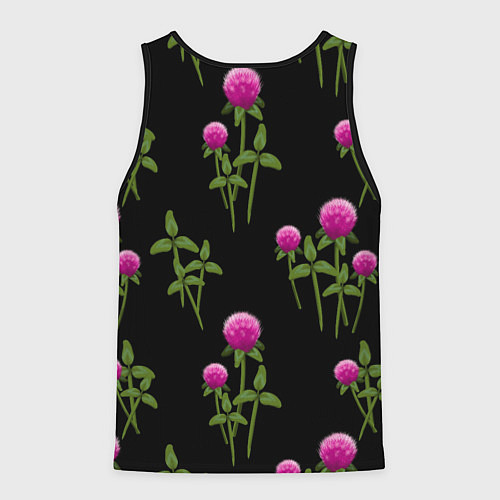 Мужская майка без рукавов Клевер на черном - паттерн / 3D-Черный – фото 2