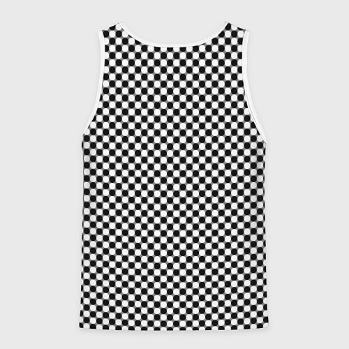 Мужская майка без рукавов Шахматная клетка иллюзия / 3D-Белый – фото 2