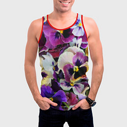 Майка-безрукавка мужская Красивые анютины глазки, цвет: 3D-красный — фото 2